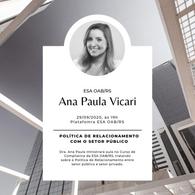 Dra. Ana Paula ministra aula sobre Pol&iacute;tica de Relacionamento com o Setor P&uacute;blico